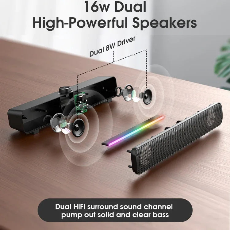 L16 야외용 휴대용 RGB 라이트 하이파이 USB 블루투스 무선 스피커, L16