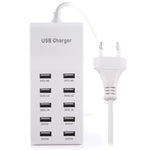 5V 2.4A / 2.1A / 1A 10포트 USB 충전기 어댑터, EU 플러그