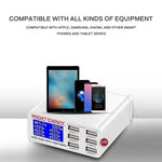 899 30W QC 3.0 6 USB 포트 고속 충전기 LCD 디지털 디스플레이 포함, EU 플러그, 899