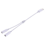 MH027 16cm 2-in-1 듀얼 3.5mm 암컷 to 8핀 수컷 오디오 어댑터