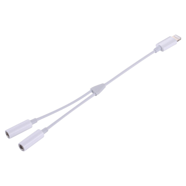 MH027 16cm 2-in-1 듀얼 3.5mm 암컷 to 8핀 수컷 오디오 어댑터