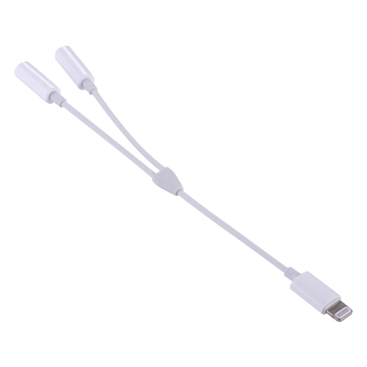 MH027 16cm 2-in-1 듀얼 3.5mm 암컷 to 8핀 수컷 오디오 어댑터
