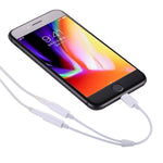 MH027 16cm 2-in-1 듀얼 3.5mm 암컷 to 8핀 수컷 오디오 어댑터