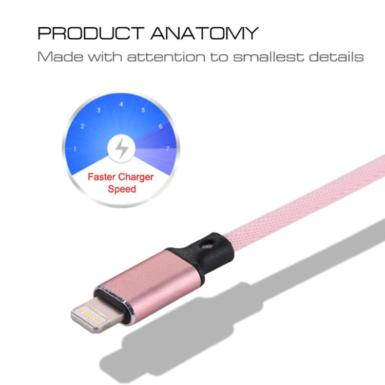 1m 2A USB to 8핀 나일론 직조 스타일 데이터 동기화 충전 케이블, 8핀 핑크, 8핀 블루, 8핀 레드, 8핀 화이트