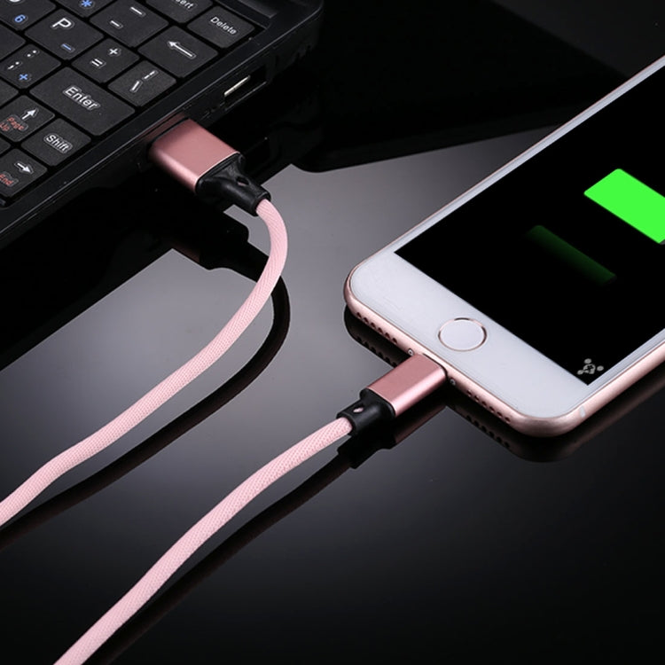 1m 2A USB to 8핀 나일론 직조 스타일 데이터 동기화 충전 케이블, 8핀 핑크, 8핀 블루, 8핀 레드, 8핀 화이트