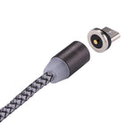 1.05m 8 Pin + Micro USB + USB-C / Type-C to USB Weave Data Sync Charging Cable with LED Indicator