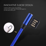 1m 2.4A 출력 USB to 8핀 더블 엘보 디자인 나일론 직조 스타일 데이터 동기화 충전 케이블, 8핀 다크 블루, 8핀 블루, 8핀 레드, 8핀 블랙, 8핀 커피