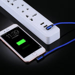 1m 2.4A 출력 USB to 8핀 더블 엘보 디자인 나일론 직조 스타일 데이터 동기화 충전 케이블, 8핀 다크 블루, 8핀 블루, 8핀 레드, 8핀 블랙, 8핀 커피