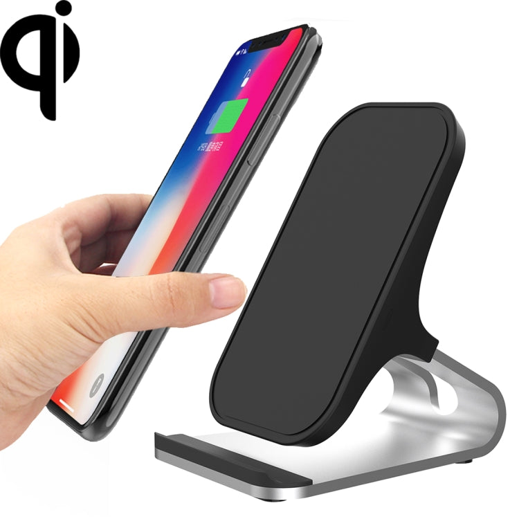 HAMTOD M5 15W 지능형 듀얼 코일 디자인 Qi 표준 홀더 무선 충전기, 표시등 포함, 고속 충전 지원, M5 블랙, M5 실버