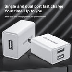 WK WP-U119 10W 듀얼 USB 포트 여행용 충전기 전원 어댑터, 미국 플러그, WP-U119 미국 플러그