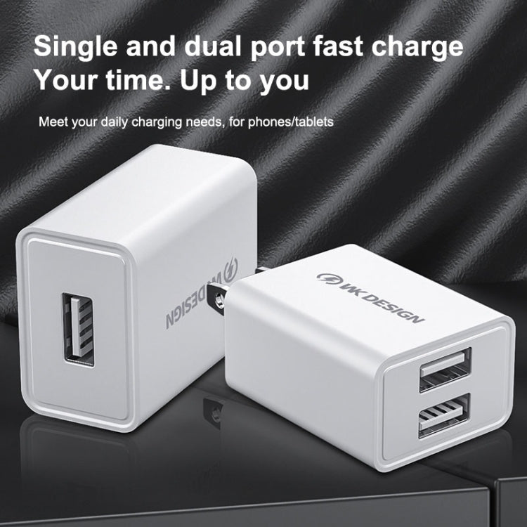WK WP-U119 10W 듀얼 USB 포트 여행용 충전기 전원 어댑터, 미국 플러그, WP-U119 미국 플러그