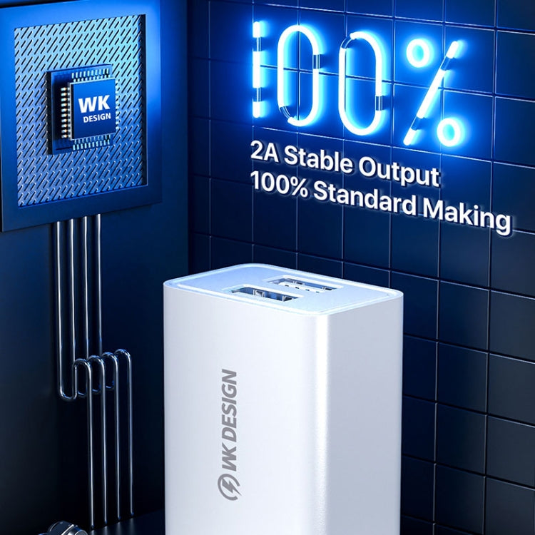 WK WP-U119 10W 듀얼 USB 포트 여행용 충전기 전원 어댑터, 미국 플러그, WP-U119 미국 플러그