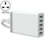 XBX09 40W 5V 8A 5 USB 포트 고속 충전기 여행용 충전기, 영국 플러그(블랙), XBX09, 8A