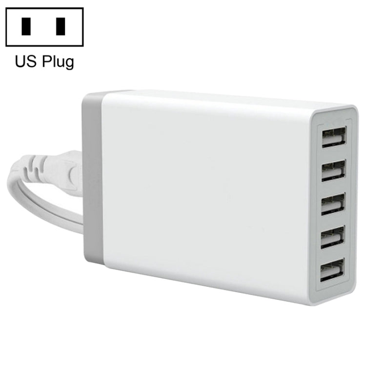 XBX09 40W 5V 8A 5 USB 포트 고속 충전기 여행용 충전기, 영국 플러그(블랙), XBX09, 8A