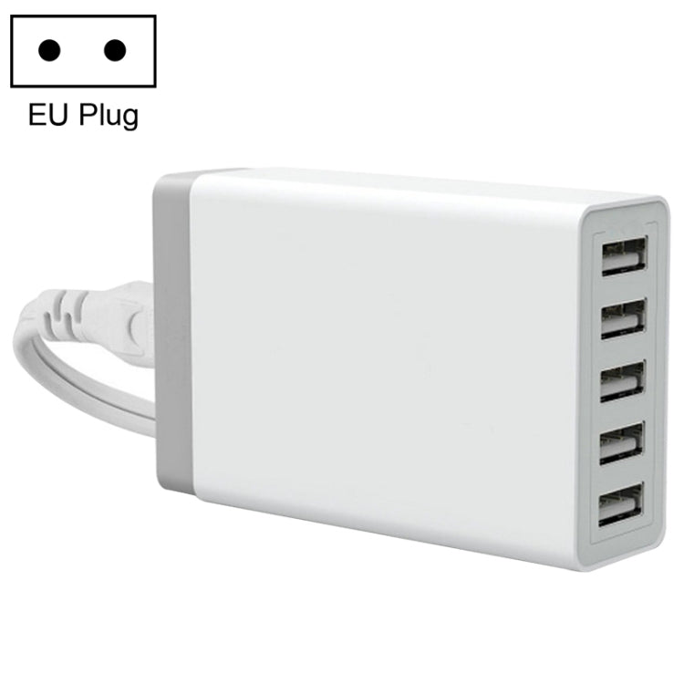 XBX09 40W 5V 8A 5 USB 포트 고속 충전기 여행용 충전기, 영국 플러그(블랙), XBX09, 8A