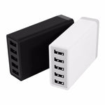 XBX09 40W 5V 8A 5 USB 포트 고속 충전기 여행용 충전기, 영국 플러그(블랙), XBX09, 8A