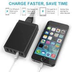 XBX09 40W 5V 8A 5 USB 포트 고속 충전기 여행용 충전기, 영국 플러그(블랙), XBX09, 8A