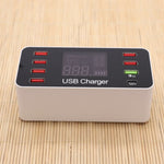 A9+ 다기능 AC 100V~240V 8포트 USB 디지털 디스플레이 LCD 분리형 충전 스테이션 스마트 충전기, QC3.0 지원, A9+