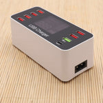 A9+ 다기능 AC 100V~240V 8포트 USB 디지털 디스플레이 LCD 분리형 충전 스테이션 스마트 충전기, QC3.0 지원, A9+