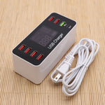 A9+ 다기능 AC 100V~240V 8포트 USB 디지털 디스플레이 LCD 분리형 충전 스테이션 스마트 충전기, QC3.0 지원, A9+