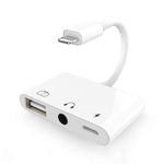 3 in 1 다기능 8핀 + 3.5mm + USB 3.0 OTG to 8핀 수컷 고속 충전 & 음악 오디오 & 카드 리딩 어댑터