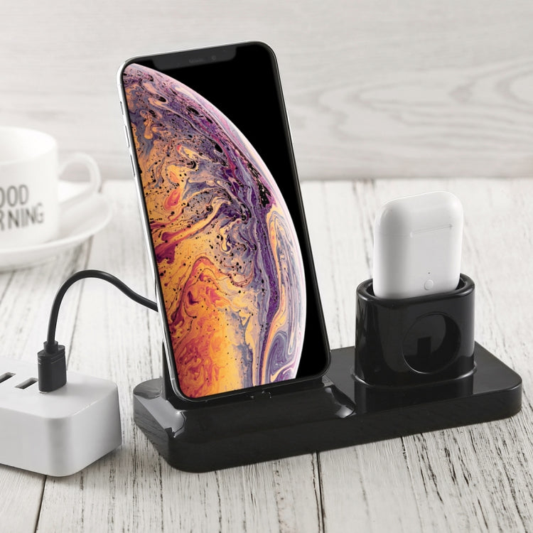 무선 충전식 베이스 충전 스테이션 홀더 휴대폰 & 헤드셋용, 마이크로 USB + USB-C / 타입-C + 8핀 인터페이스 포함