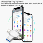 4 in 1 32GB USB 3.0 + 8핀 + 마이크로 USB + USB-C / 타입-C 듀얼용 플래시 드라이브 OTG 기능 포함, 32GB