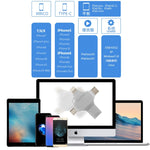 4 in 1 32GB USB 3.0 + 8핀 + 마이크로 USB + USB-C / 타입-C 듀얼용 플래시 드라이브 OTG 기능 포함, 32GB
