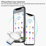 4 in 1 64GB USB 3.0 + 8핀 + 마이크로 USB + USB-C / 타입-C 듀얼용 플래시 드라이브 OTG 기능 포함, 64GB