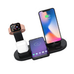 HQ-UD15 5 in 1 8핀 + 마이크로 USB + USB-C / 타입-C 인터페이스 + 8핀 이어폰 충전 인터페이스 + 무선 충전 충전기 베이스 시계 스탠드 포함 (화이트), 무선 충전 블랙 포함, 무선 충전 화이트 포함, 무선 충전 실버 포함
