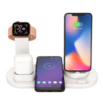 HQ-UD15 5 in 1 8핀 + 마이크로 USB + USB-C / 타입-C 인터페이스 + 8핀 이어폰 충전 인터페이스 + 무선 충전 충전기 베이스 시계 스탠드 포함 (화이트), 무선 충전 블랙 포함, 무선 충전 화이트 포함, 무선 충전 실버 포함