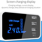 CDA30 20W 3 USB 포트 + USB-C / Type-C 포트 다기능 충전기 LED 디스플레이, UK 플러그, UK 플러그