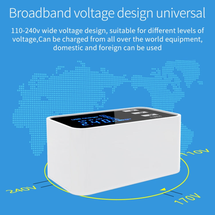 CDA30 20W 3 USB 포트 + USB-C / Type-C 포트 다기능 충전기 LED 디스플레이, US 플러그, US 플러그