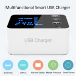 CDA30 20W 3 USB 포트 + USB-C / Type-C 포트 다기능 충전기 LED 디스플레이, US 플러그, US 플러그