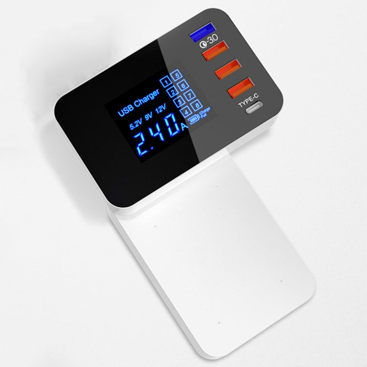 CDA33Q 40W QC 3.0 USB + 3 USB 포트 + USB-C / Type-C 포트 다기능 충전기 LED 디스플레이, AU 플러그, AU 플러그