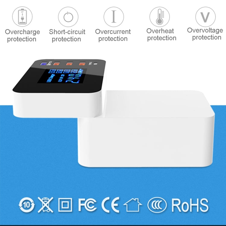 CDA33Q 40W QC 3.0 USB + 3 USB 포트 + USB-C / Type-C 포트 다기능 충전기 LED 디스플레이, UK 플러그, UK 플러그