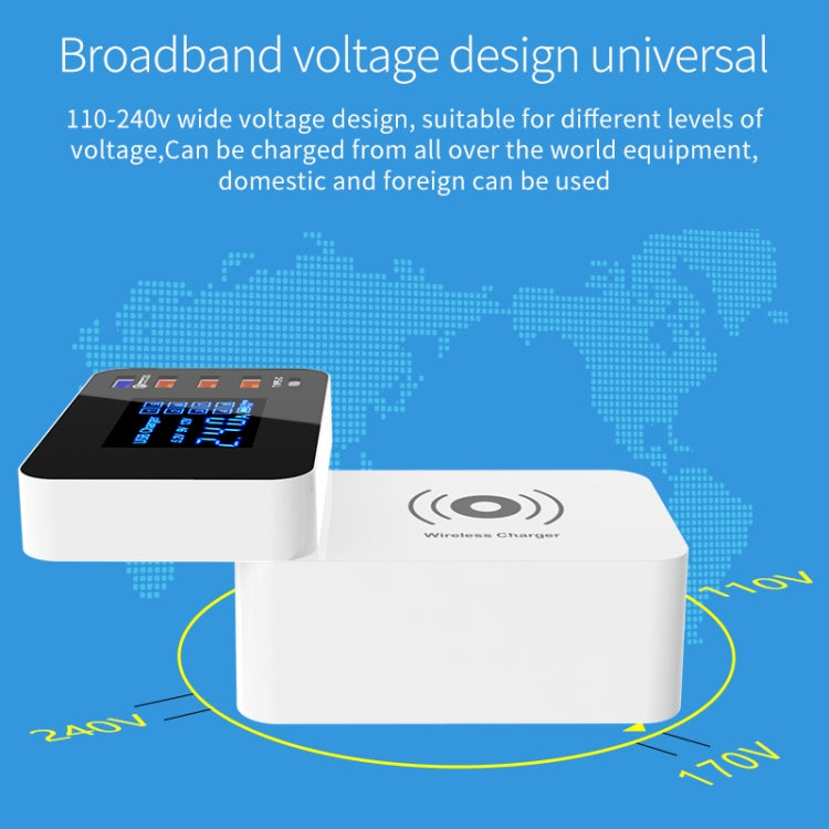 CDA33Q 40W QC 3.0 USB + 3 USB 포트 + USB-C / Type-C 포트 다기능 충전기 LED 디스플레이, UK 플러그, UK 플러그