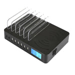 50W 6 USB 포트 + 2 USB-C / Type-C 포트 + 무선 충전 다기능 충전기 LED 디스플레이 및 분리형 베젤, AU 플러그, AU 플러그