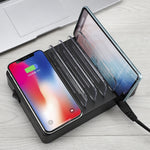 50W 6 USB 포트 + 2 USB-C / Type-C 포트 + 무선 충전 다기능 충전기 LED 디스플레이 및 분리형 베젤, AU 플러그, AU 플러그