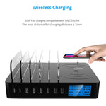 50W 6 USB 포트 + 2 USB-C / Type-C 포트 + 무선 충전 다기능 충전기 LED 디스플레이 및 분리형 베젤, AU 플러그, AU 플러그