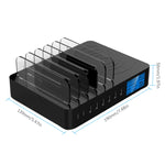50W 6 USB 포트 + 2 USB-C / Type-C 포트 + 무선 충전 다기능 충전기 LED 디스플레이 및 분리형 베젤, US 플러그, US 플러그