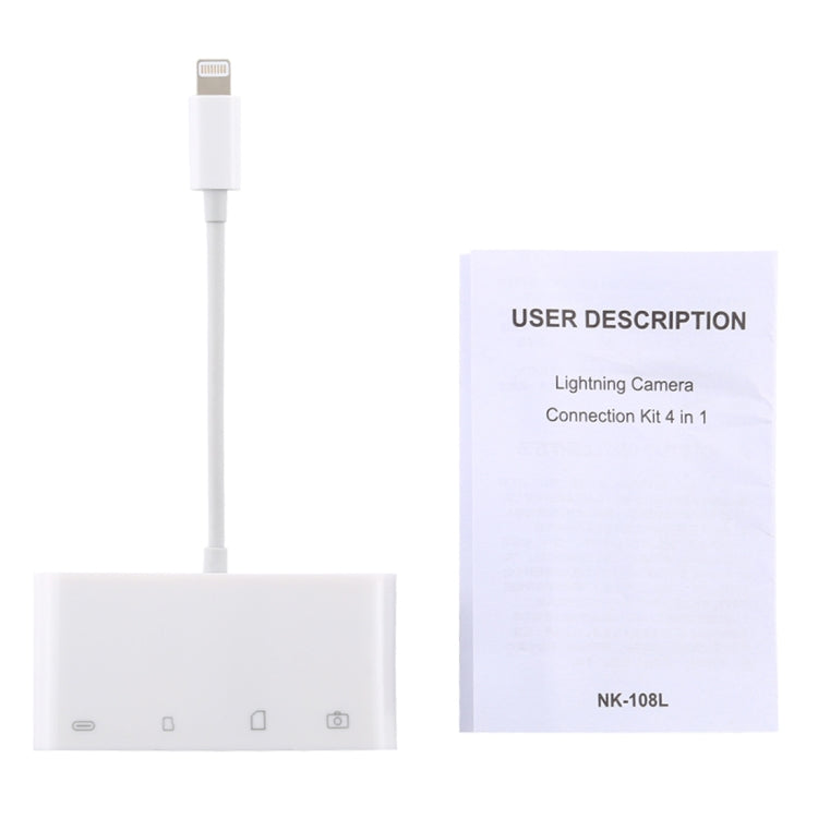 NK-108L 8핀 to USB + TF 카드 + SD 카드 카메라 리더 어댑터, IOS 9.1 이상 시스템 호환, NK-108L