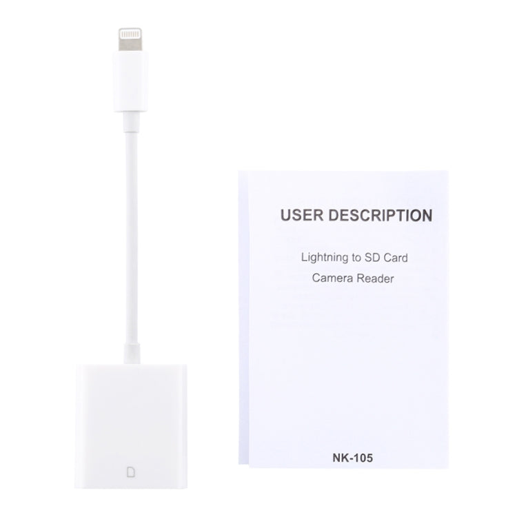 NK105 8핀 to SD 카드 카메라 리더 어댑터, IOS 9.1 이상 시스템 호환, NK105