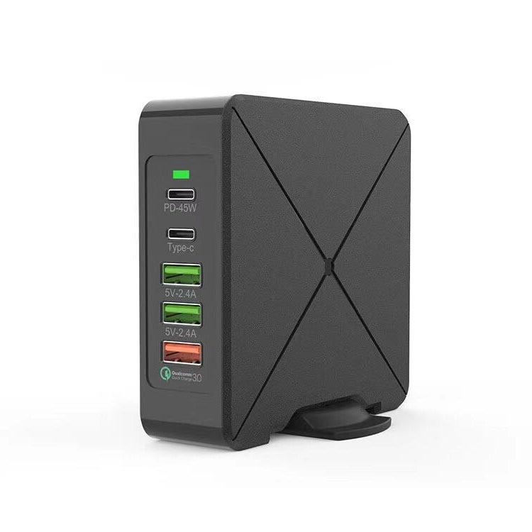 F88 3 x USB + 2 x USB-C / 타입-C 포트 QC3.0 데스크탑 충전기, F88