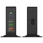 F88 3 x USB + 2 x USB-C / 타입-C 포트 QC3.0 데스크탑 충전기, F88