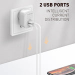 LDNIO A201 2.4A 듀얼 USB 충전 헤드 여행용 직충전 휴대폰 어댑터 충전기 마이크로 USB 데이터 케이블 포함, 마이크로 USB