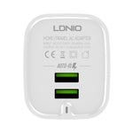 LDNIO A201 2.4A 듀얼 USB 충전 헤드 여행용 직충전 휴대폰 어댑터 충전기 마이크로 USB 데이터 케이블 포함, 마이크로 USB