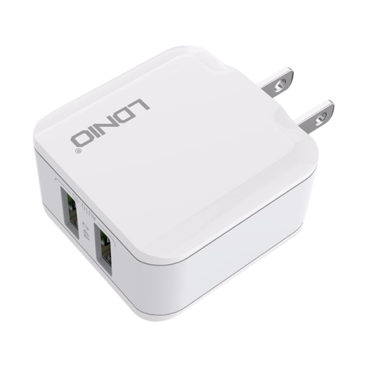 LDNIO A2201 2.4A 듀얼 USB 충전 헤드 여행용 직충전 휴대폰 어댑터 충전기 8핀 데이터 케이블 포함, 8핀