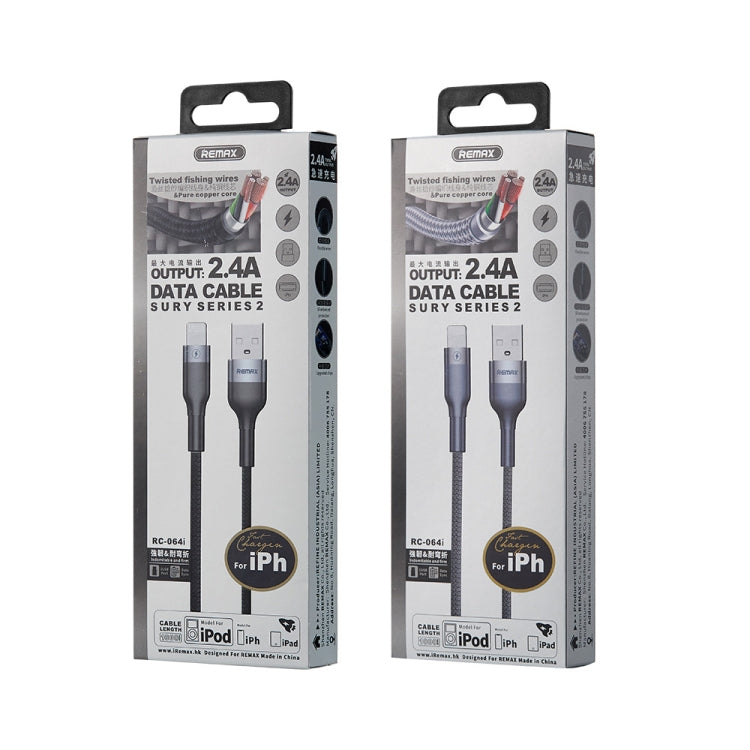 REMAX RC-064i Sury 2 시리즈 1m 2.4A USB to 8핀 데이터 케이블 아이폰, 아이패드용, 8핀