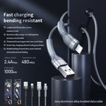 REMAX RC-124i 1m 2.4A USB to 8핀 알루미늄 합금 꼬임 빠른 충전 데이터 케이블 아이폰, 아이패드용, 8핀